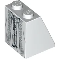 Brick Sloped 65° 2 x 2 x 2 with Robe with Ornate Silver Fabric, Belt and Tassels Print [10237]