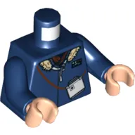 Torso Jacket with Collar and Monocular Print (Han Solo), Dark Blue Arms, Light Nougat Hands