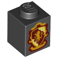 Brick 1 x 1 with Gryffindor House Lion Crest Print