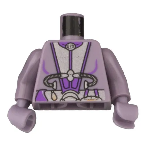 Torso Space Suit, Silver and Purple Utility Gear Print (Zam), Sand Purple Arms and Hands