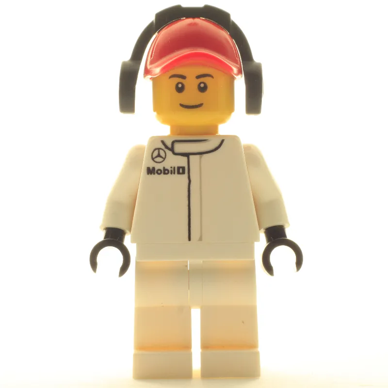 Pit Crew, White Torso, White Legs, Red Cap, Male