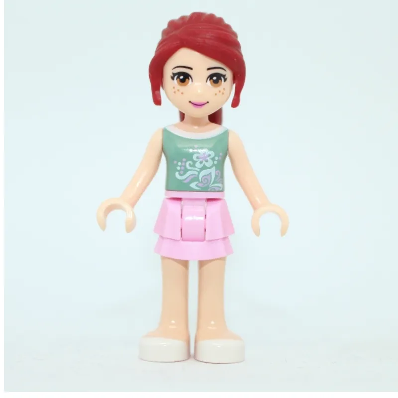 Mia - Sand Green Top, Bright Pink Skirt