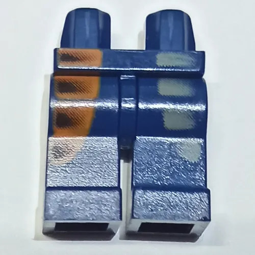 Hips and Dark Blue Legs with Dark Gray and Orange Pockets Print