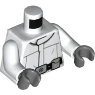 Torso Imperial Crew Uniform with Black Belt with Buckle and Pouch Print, White Arms, Dark Bluish Gray Hands