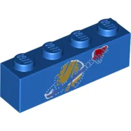 Brick 1 x 4 with Faded Classic Space Logo print