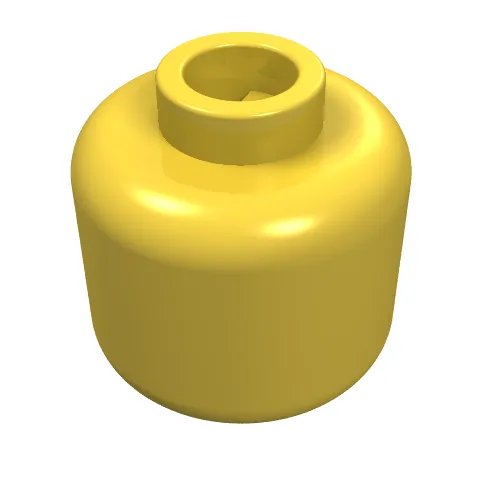 Minifig Head, Blue Glasses, Long Black Bangs and Open Mouth Print [Blocked Open Stud]