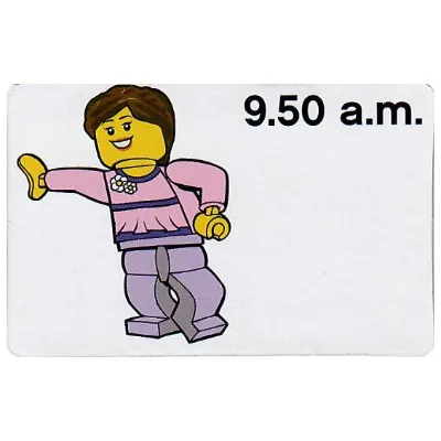 Activity Card, Time-Teaching 12-Hour Clock 9.50 a.m., Female