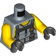 Torso, Vest with Utility Belt with 2 Pouches, Yellow Neck and Shoulders Print, Yellow Arms, Black Hands