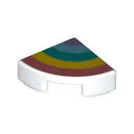 Tile Round 1 x 1 Quarter with Rainbow print