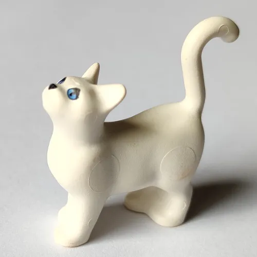 Animal, Cat, Standing with Blue Eyes and Black Eyelashes Print