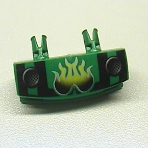 Grille 1 x 4 with Two Pins with Fire Print