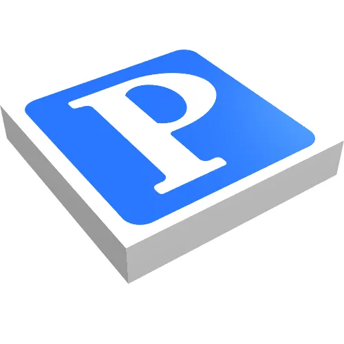 Tile 2 x 2 with 'P' on Blue Background Print