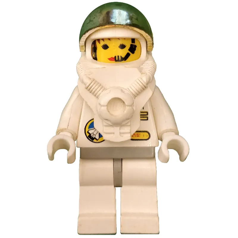 Astronaut, Woman, White, Light Gray Hips, Helmet with Breastplate and Large Chrome Gold Visor, Headset