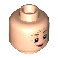Minifig Head Dolores Umbridge, Brown Eyebrows, Magenta Lips, Smirk / Questioning with Raised Eyebrow Print