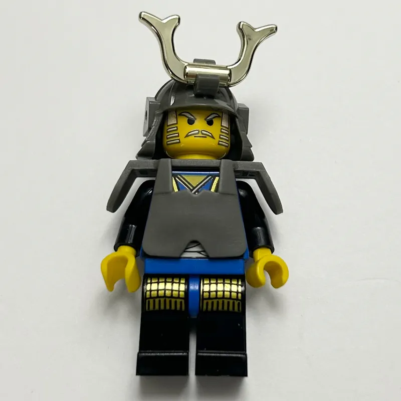 Shogun, Armor and Helmet with Horn, Blue and Black Robe