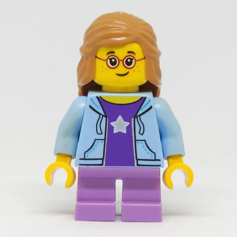 Kid, Bright Light Blue Torso, Medium Lavender Legs, Medium Nougat Hair