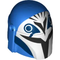 Helmet Mandalorian with Holes, White Front, Black Visor and Markings Print