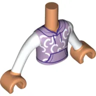 Minidoll Torso Boy with Lavender Shirt, Front Pockets Print, Nougat Arms and Hands