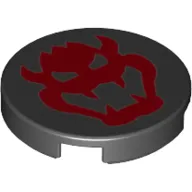 Tile Round 2 x 2 with Red Bowser Skull Print