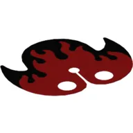 Neckwear Cape Collar, Rounded with 2 Points with Flames on Black Background Print