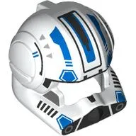 Helmet Clone Pilot with Open Visor with Black, Blue Markings print