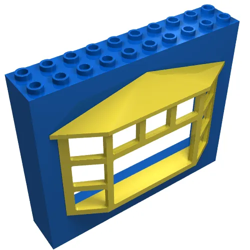 Fabuland, Building Wall 2 x 10 x 7 with Yellow Bay Window