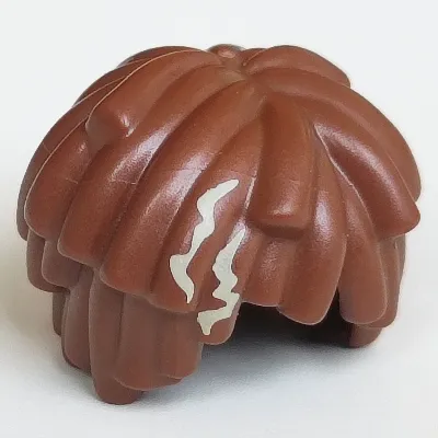 Hair Short Long Curls / Mop Top with Dark Tan Splotch Print