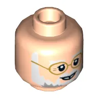 Minifig Head John Hammond, Smile, Missing Tooth