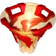 Cone Reverse with 4 Handles, Spinner, with Marbled Red Pattern