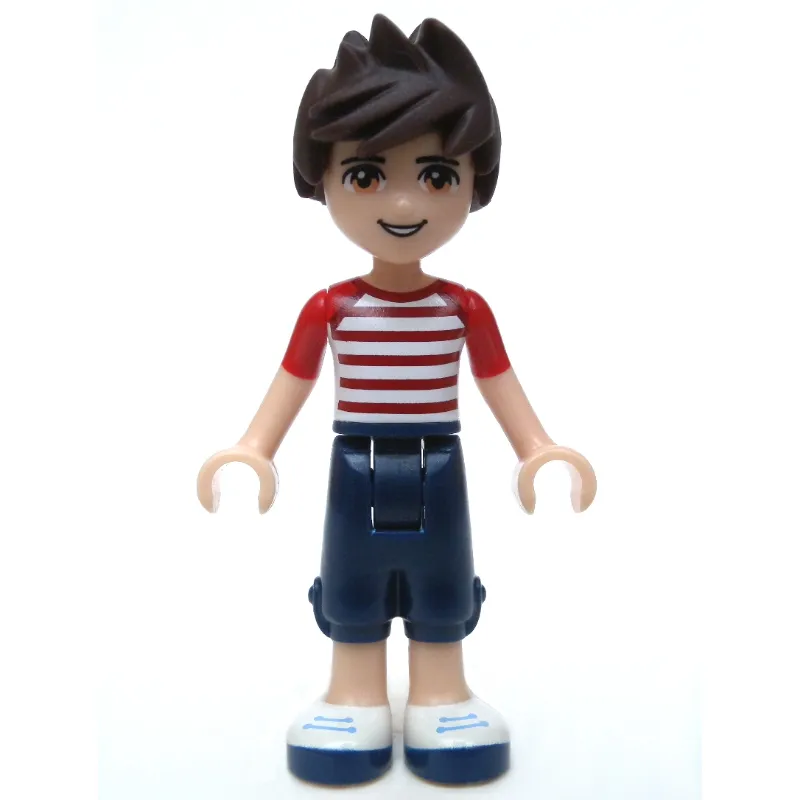 Noah - White Red Shirt, Dark Blue Trousers