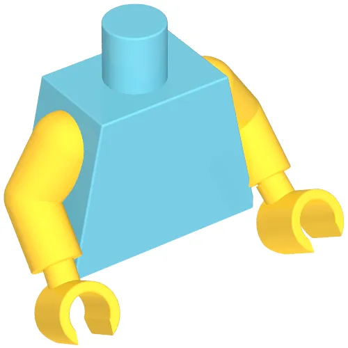 Torso Vest, Coral, Lavender, and Dark Turquoise, Lime Leaf Necklace, Muscles print, Yellow Arms and Hands