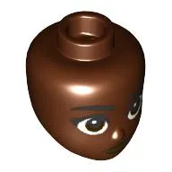 Minidoll Head, Black Eyebrows, Dark Brown Eyes, Black Lips print