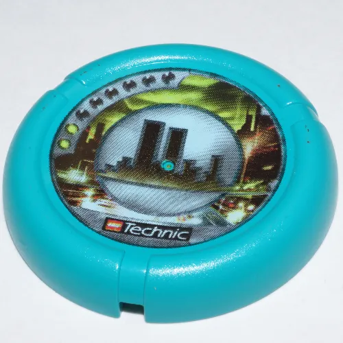 Large Figure Throwing Disk, Turbo / City, 2 Pips, City Skyline Logo Print