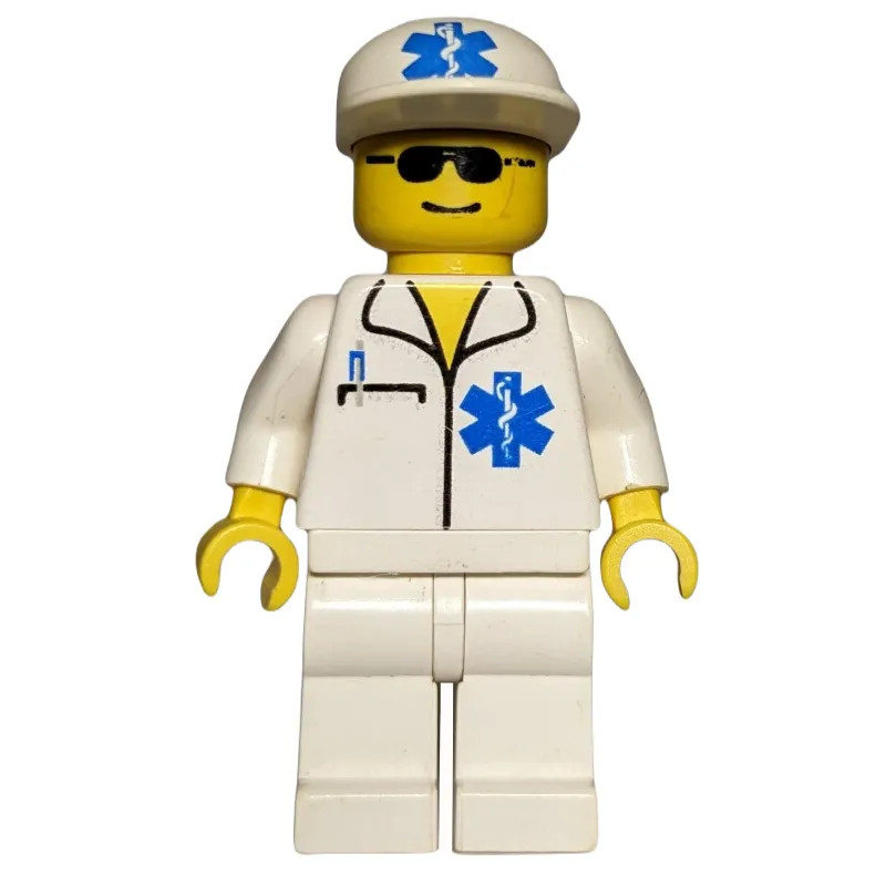 Axel - Doctor, White Shirt with Pocket and Star of Life, White Cap with Star of Life, Sunglasses