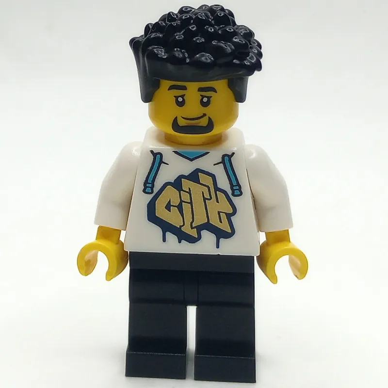 Man, White Hoodie, Black Legs