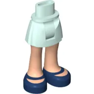 Minidoll Hips and Short Skirt with Light Nougat Legs and Dark Blue Shoes with Straps