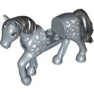 Animal, Horse with Raised Leg, Black Mane and Tail, White Spots Print