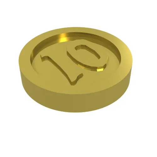 Money / Coin with "10" Gothic Type