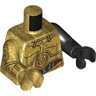 Torso, Protocol Droid, Plating, Wires print, Odd Arms and Hands, Left Black Arm and Hand, Right Pearl Gold Arm and Hand