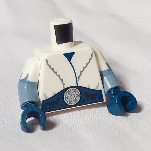 Torso, Dual Molded Arms, Fur Coat, Dark Blue Belt with Snowflake print, with White Sleeves Pattern, Sand Blue Arms, Dark Blue Hands