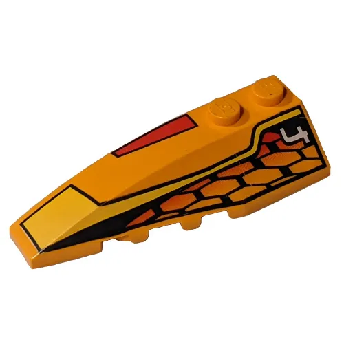 Wedge Curved 6 x 2 Left with Racer Hot Scorcher 4 Print