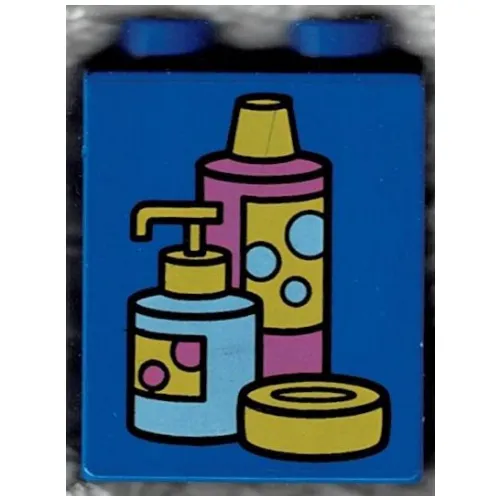 Duplo Brick 1 x 2 x 2 with Shampoo and Soap Containers Print
