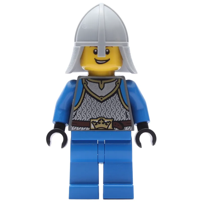 Soldier - Castle, Dark Bluish Grey Torso, Blue Legs, Light Bluish Grey Helmet