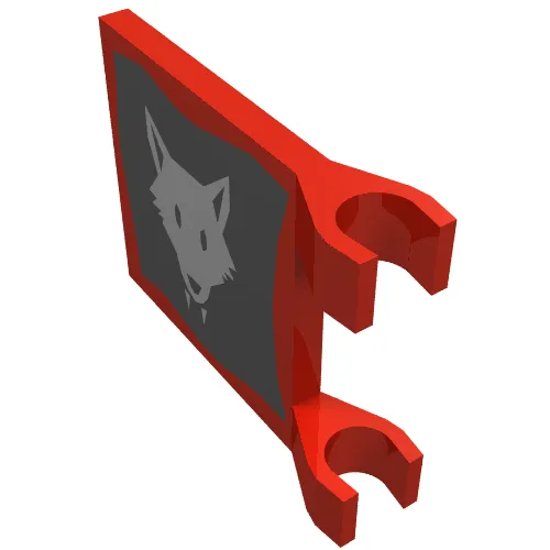 Flag 2 x 2 Square [Thin Clips] with Wolfpack Print [6038 / 6075]