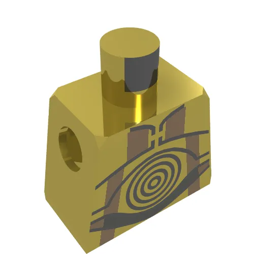 Torso Droid, Concentric Circles Print (C-3PO), Chrome Gold Arms and Hands
