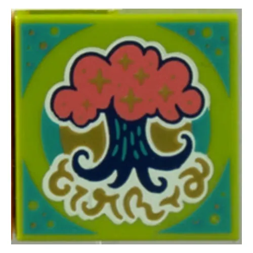 Tile 2 x 2 with Magical Forest print (43110-1)