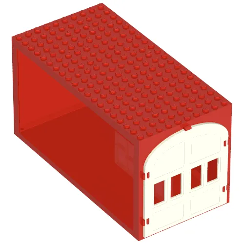 Fabuland, Building, Garage Block with White Windows and White Doors