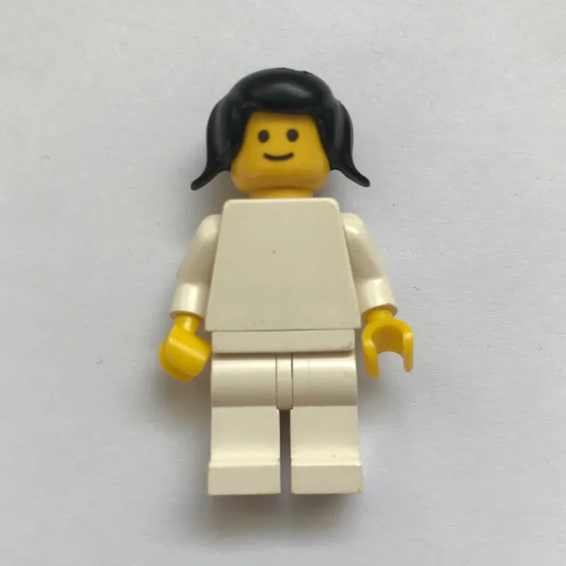 Female, Plain White Torso and Legs, Black Pigtails Hair