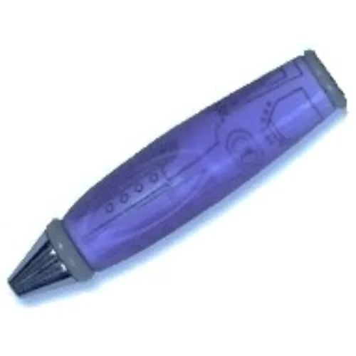 Pen Body, with Chrome Tip, Light Gray Ends, Black Mechanical Lines Print