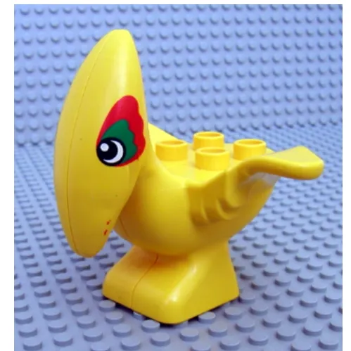 Duplo Dinosaur Pteranodon Adult with Green and Red Around Eyes Print